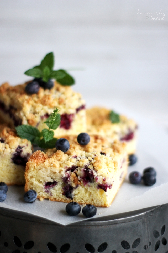 {Rezept} Heidelbeer Streuselkuchen mit Biskuitteig