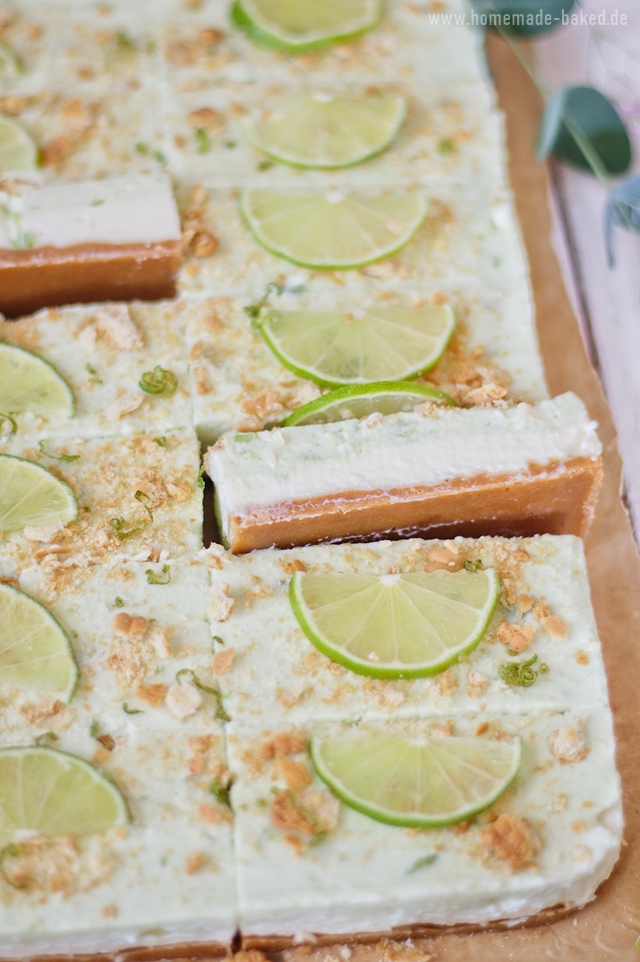 No bake avocado limetten cheesecake bars