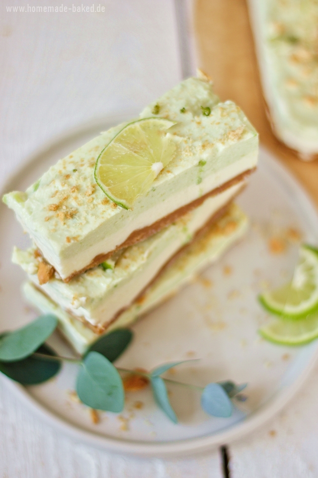 No bake avocado limetten cheesecake bars