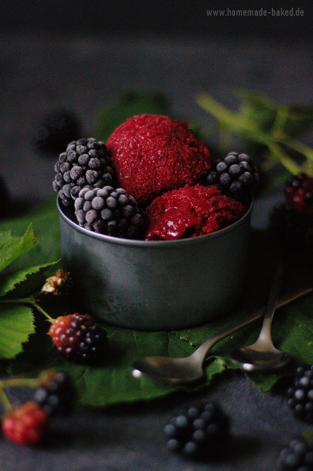 brombeer apfel sorbet ohne eismaschine