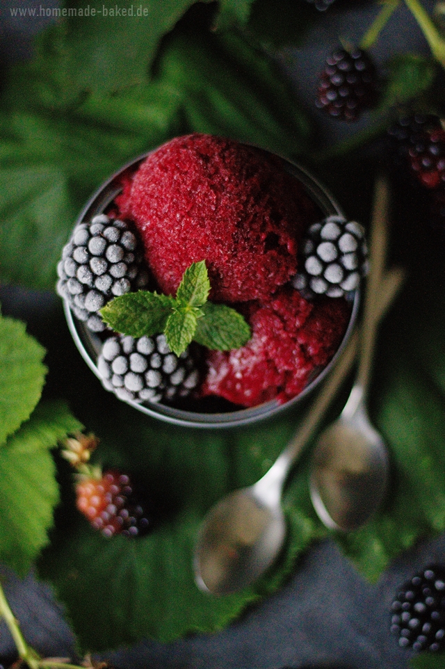 brombeer apfel sorbet ohne eismaschine