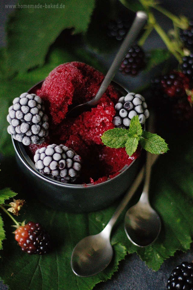 brombeer apfel sorbet ohne eismaschine