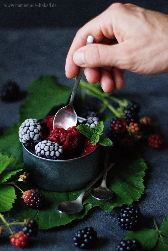 brombeer apfel sorbet ohne eismaschine