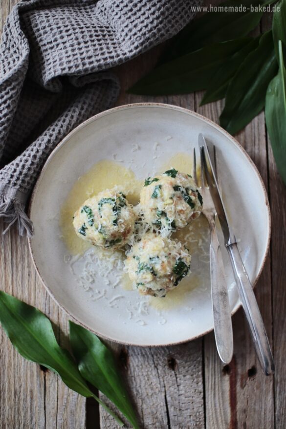Bärlauchknödel mit Zitronenbutter und Parmesan