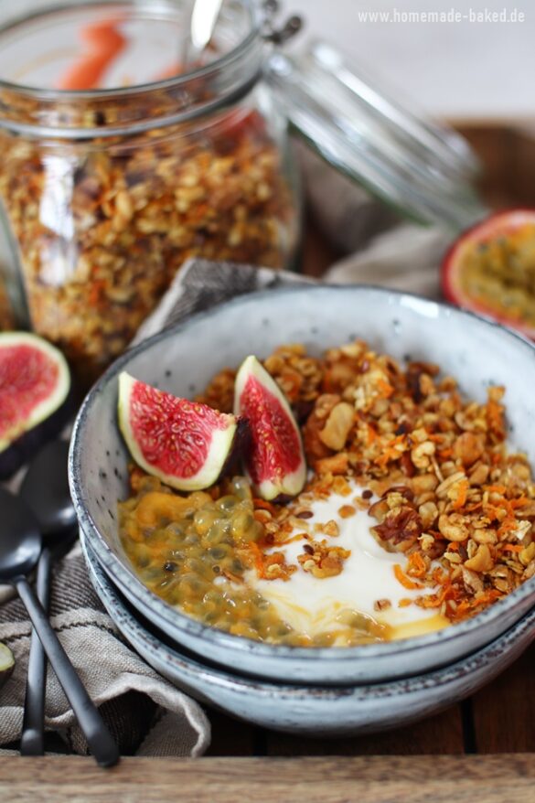 Carrot Cake Granola einfach selber machen: Knuspermüsli mit Karotten