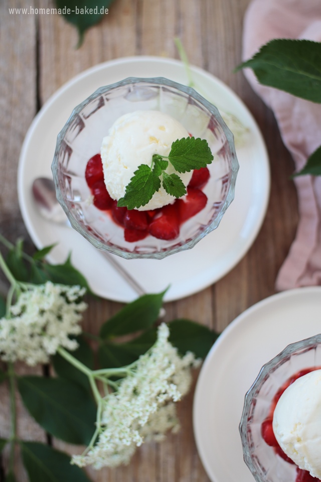 Holunderbl ten Joghurt Eis Auf Vanille Erdbeeren 3 Zutaten Eis Ohne Holunderbl ten Joghurt Eis Auf Vanille Erdbeeren 3 Zutaten Eis Ohne