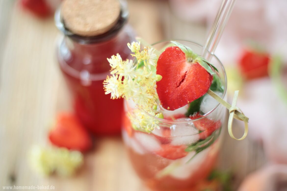 Erdbeer-Lindenblüten-Shrub: Erfrischender Sommerdrink mit Essig