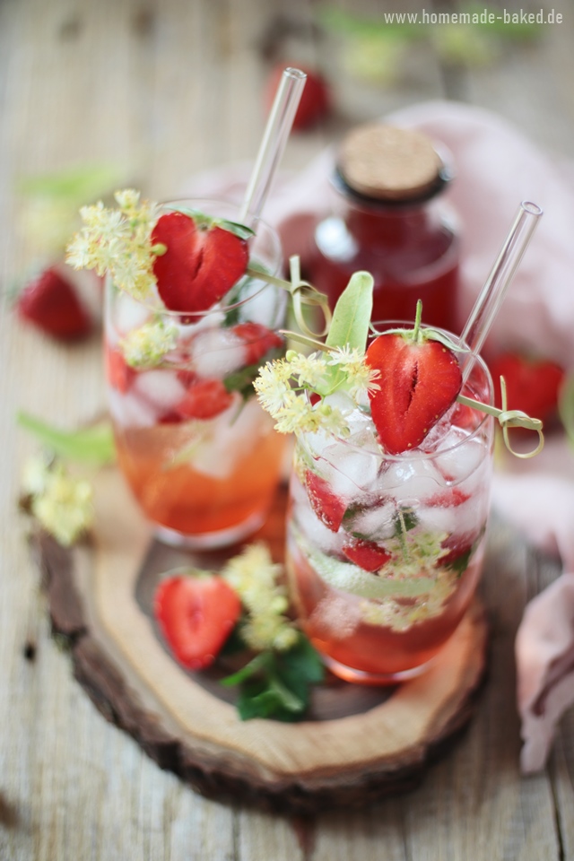 Erdbeer-Lindenblüten-Shrub: Erfrischender Sommerdrink mit Essig