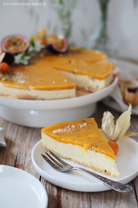 No Bake Mango-Maracuja Cheesecake: Sommerlicher Käsekuchen ohne Backen No Bake Mango-Maracuja Cheesecake: Sommerlicher Käsekuchen ohne Backen