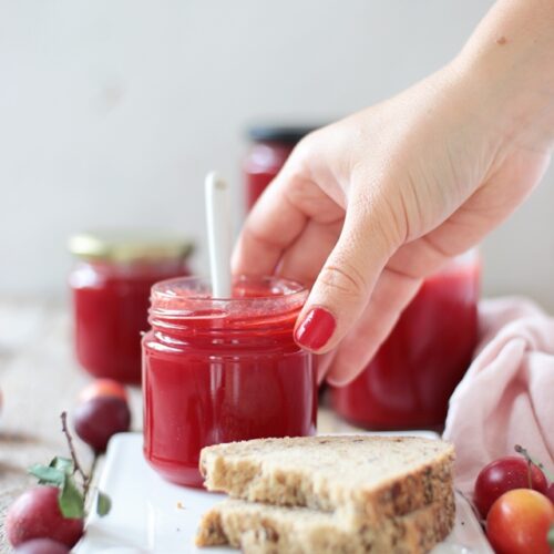 rote kriecherl marmelade mit vanille