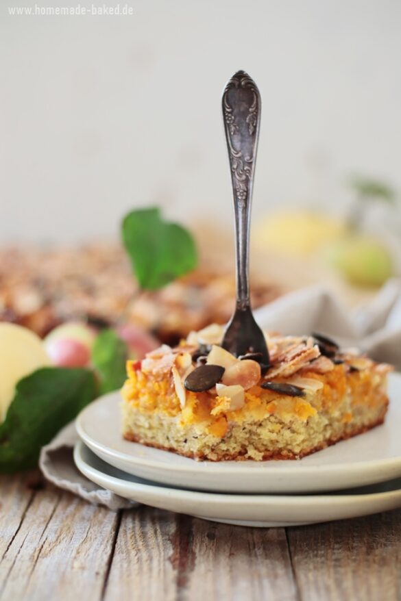 Schneller Apfel-Kürbis-Kuchen mit Knusperkruste und Nüssen ...