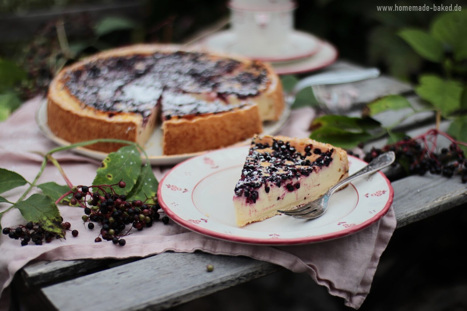 Holunderbeeren Käsekuchen mit und ohne Thermomix