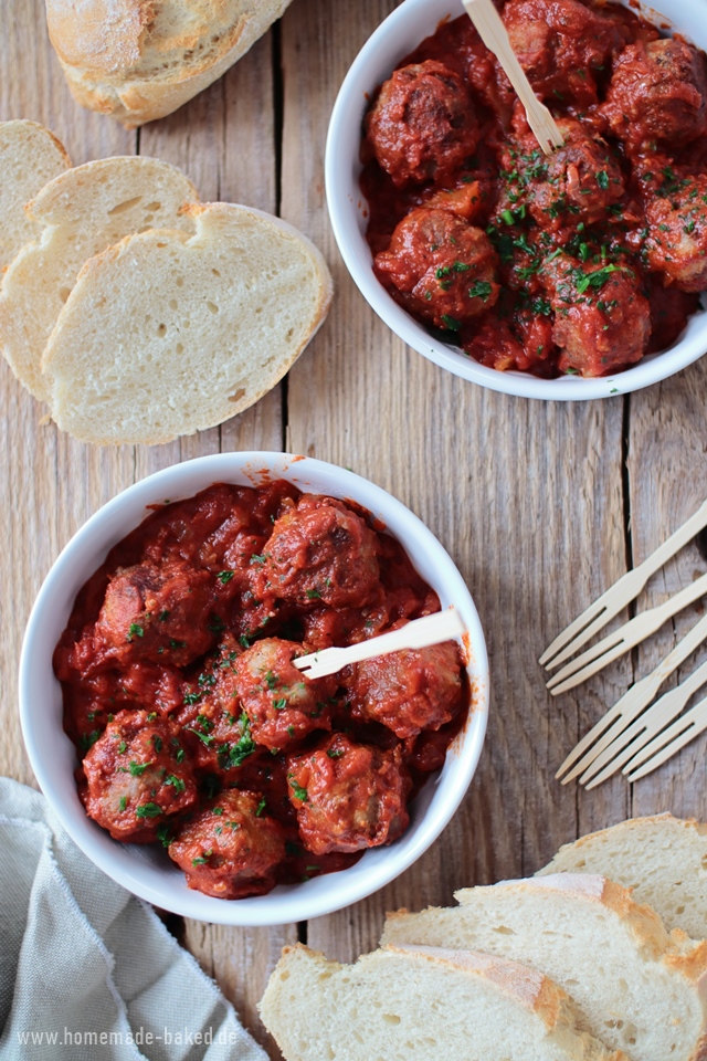 albondigas con salsa de tomate, spanische hackbällchen in tomatensauce