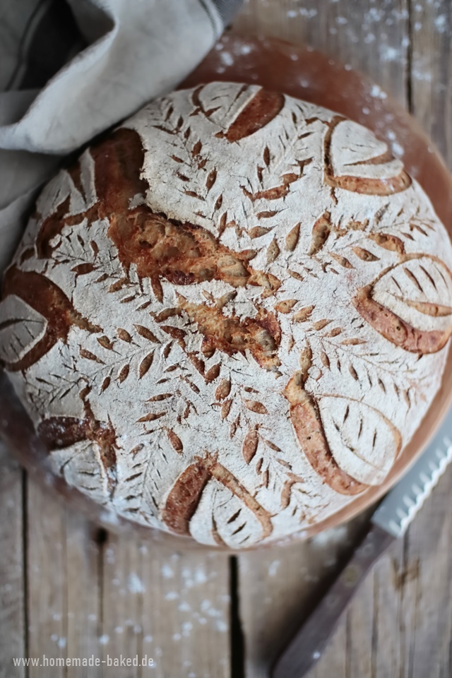 reines sauerteigbrot mit haferflocken ohne hefe