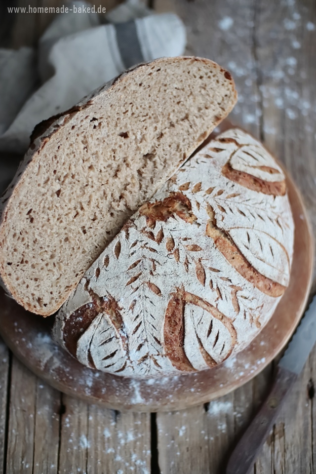 reines sauerteigbrot mit haferflocken ohne hefe