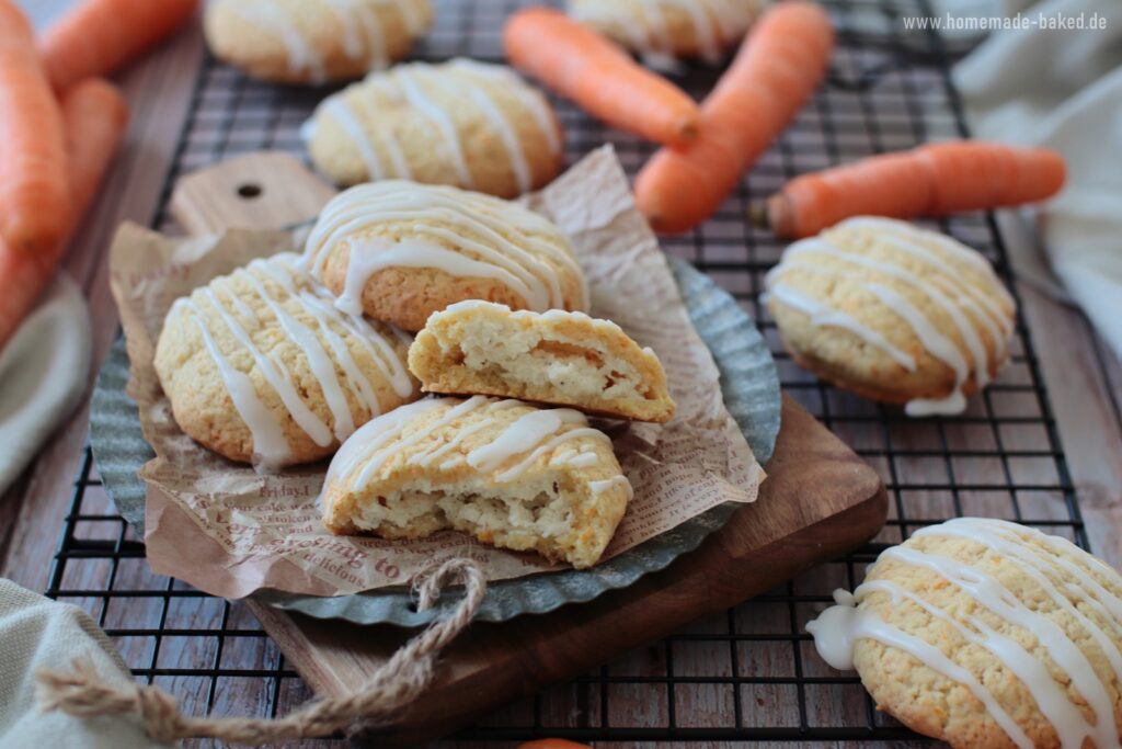 carrot cake cookies: karottenkekse mit cheescake-füllung