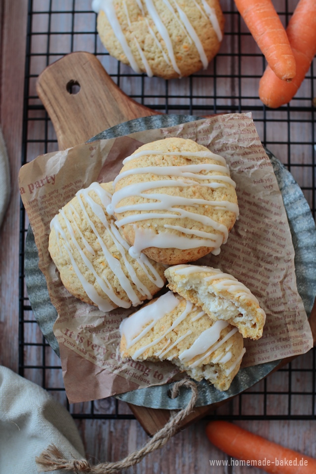 carrot cake cookies: karottenkekse mit cheescake-füllung