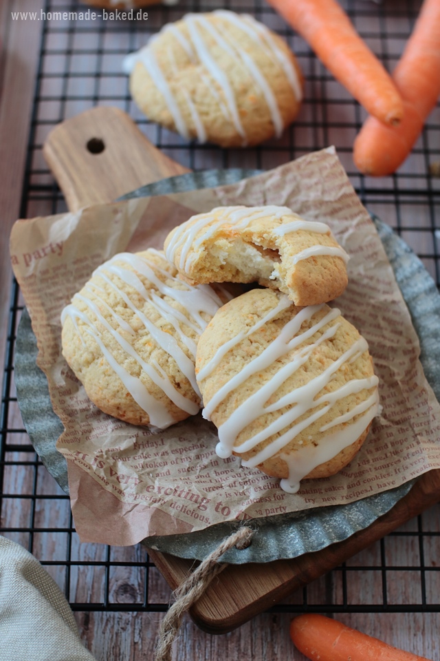 carrot cake cookies: karottenkekse mit cheescake-füllung