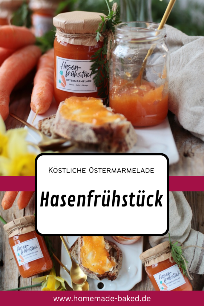 hasenfrühstück aus dem thermomix, ostermarmelade mit möhre, apfel und orange