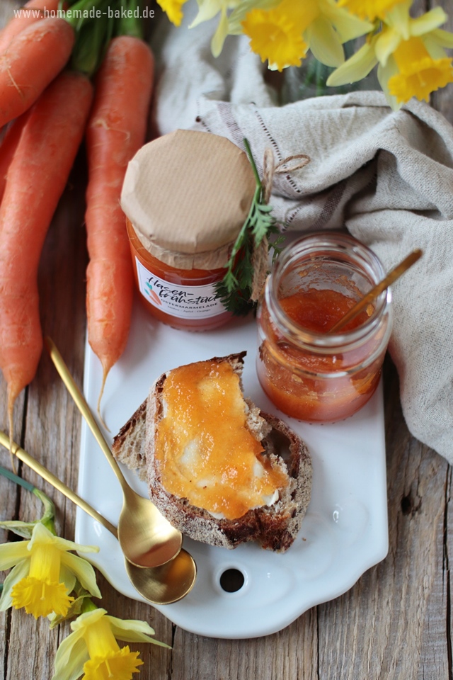 hasenfrühstück aus dem thermomix, ostermarmelade mit möhre, apfel und orange