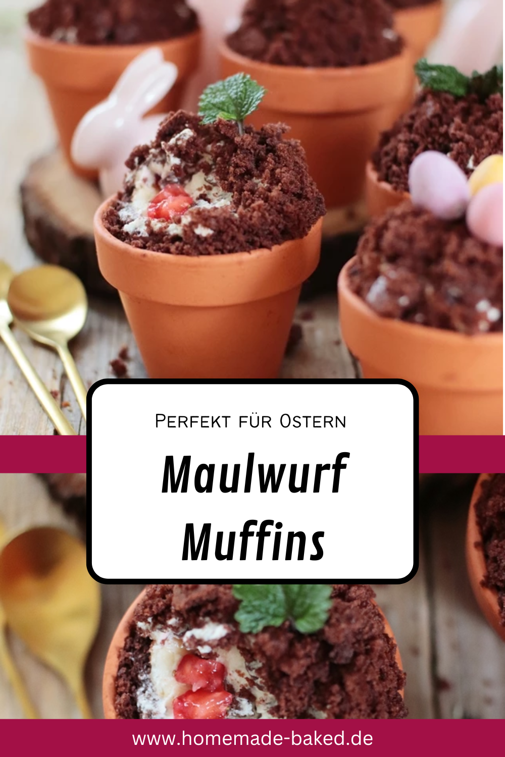 Maulwurf-Muffins im Topf mit Bananen und Erdbeeren: Rezept mit und ohne ...