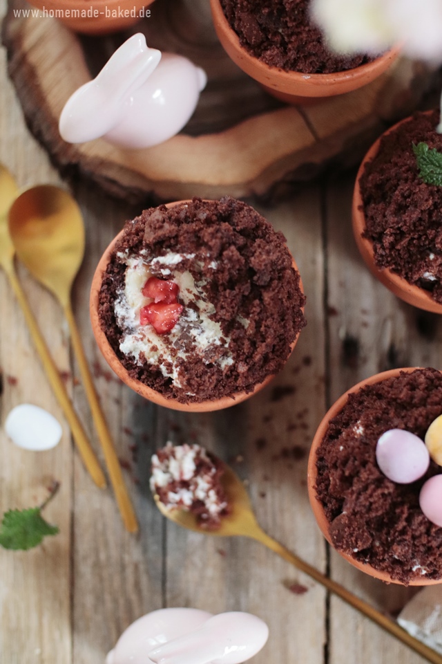 Maulwurf-Muffins im Topf mit Bananen und Erdbeeren: Rezept mit und ohne ...