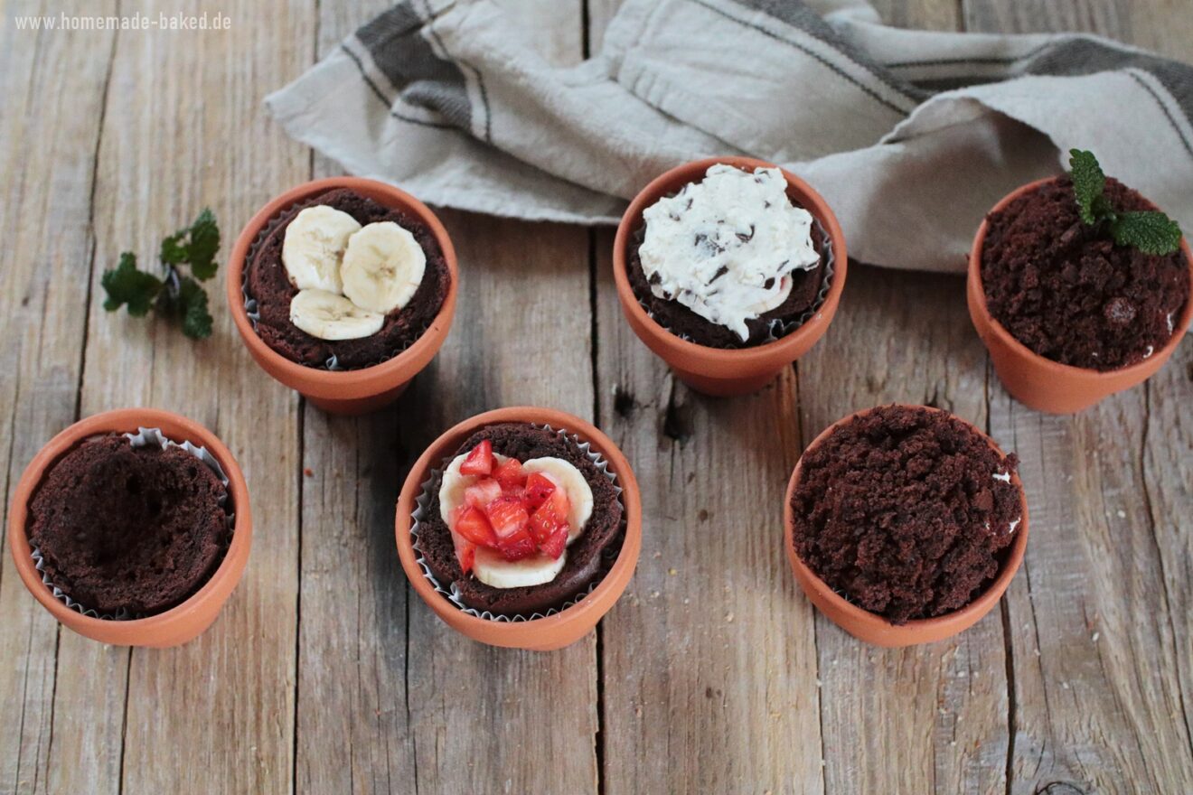 Maulwurf-Muffins im Topf mit Bananen und Erdbeeren: Rezept mit und ohne ...