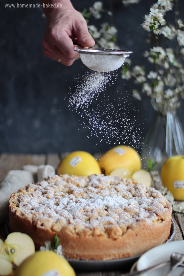 apfel pudding streuselkuchen, mit und ohne Thermomix