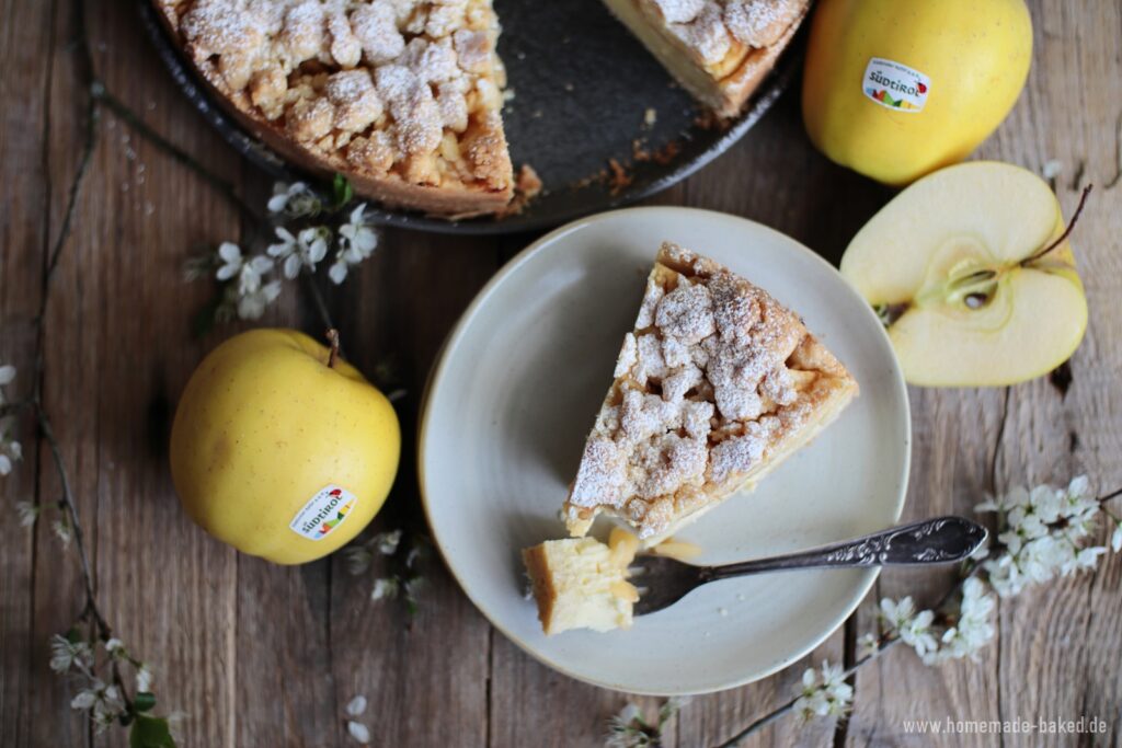 apfel pudding streuselkuchen, mit und ohne Thermomix