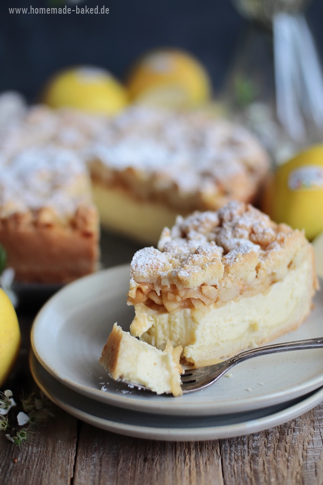 apfel pudding streuselkuchen, mit und ohne Thermomix