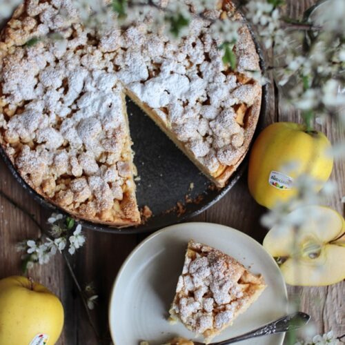 apfel pudding streuselkuchen, mit und ohne Thermomix