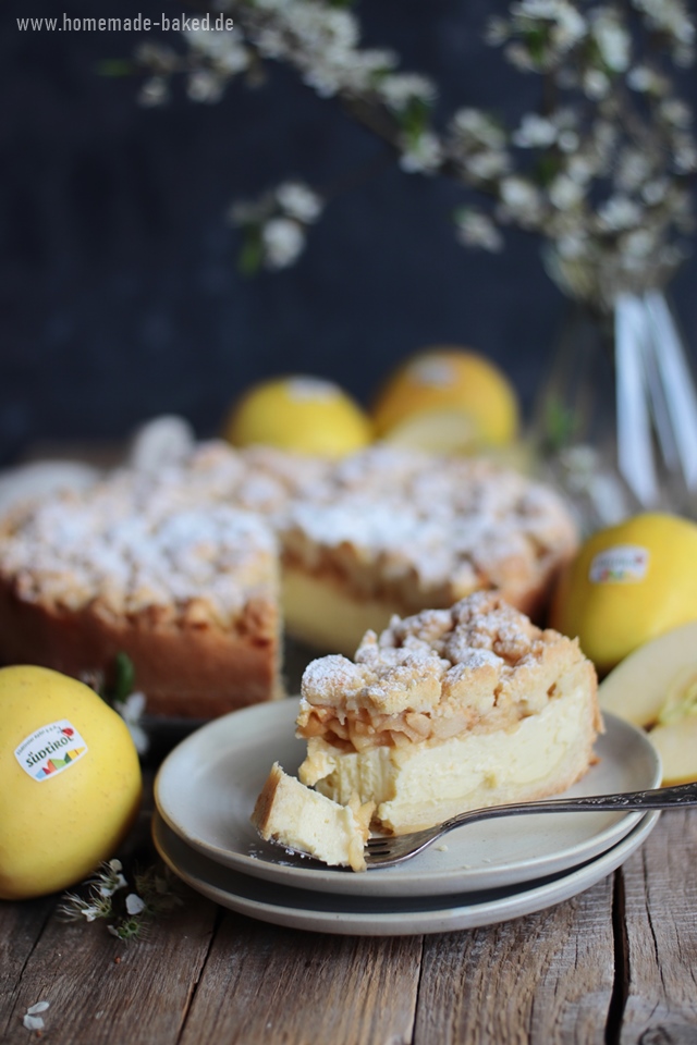 apfel pudding streuselkuchen, mit und ohne Thermomix