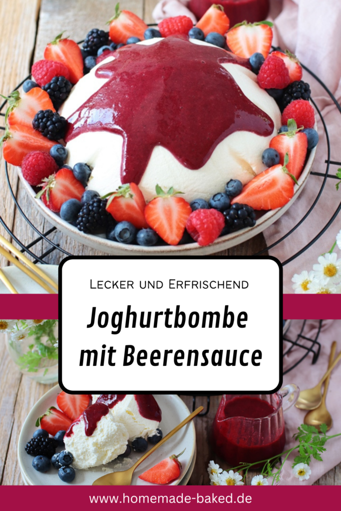 rezept joghurtbombe mit beerensauce