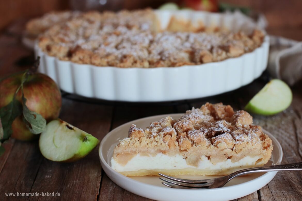 Apfel Quark Kuchen mit Zimtstreusel: Schneller Apfelkuchen mit Quark