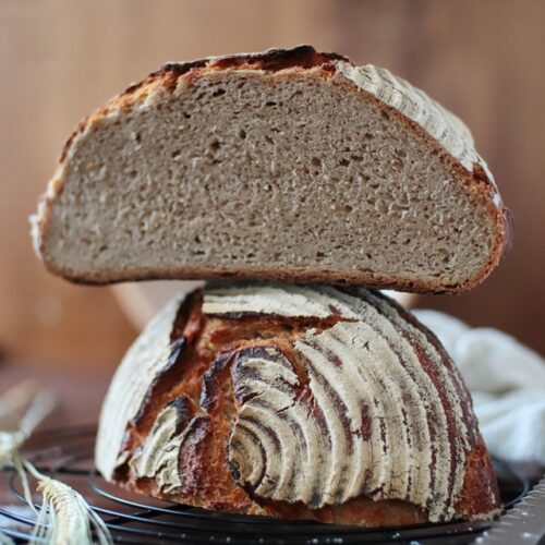 No Knead Mischbrot mit Sauerteig: Einfaches Sauerteigbrot ohne Hefe