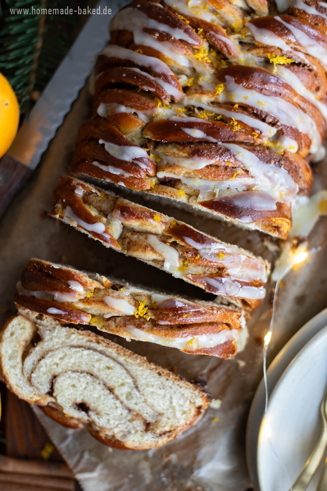 kanellängd: schwedisches zimtbrot mit orangenguss