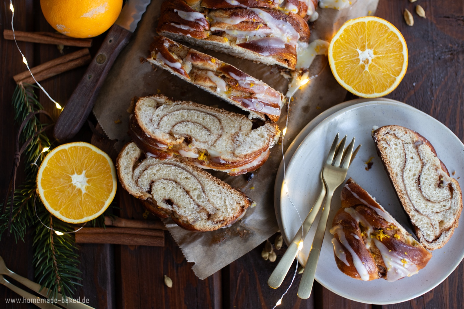 Kanellängd: Schwedisches Zimtbrot mit Orangenguss | Übernachtgare