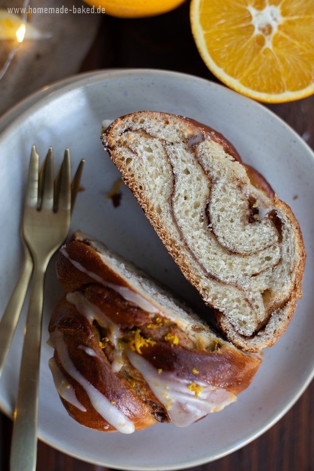 kanellängd: schwedisches zimtbrot mit orangenguss