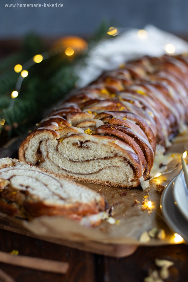 kanellängd: schwedisches zimtbrot mit orangenguss