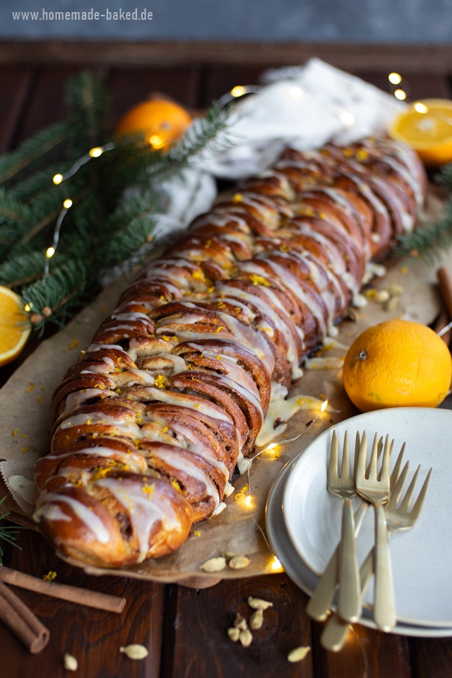 kanellängd: schwedisches zimtbrot mit orangenguss