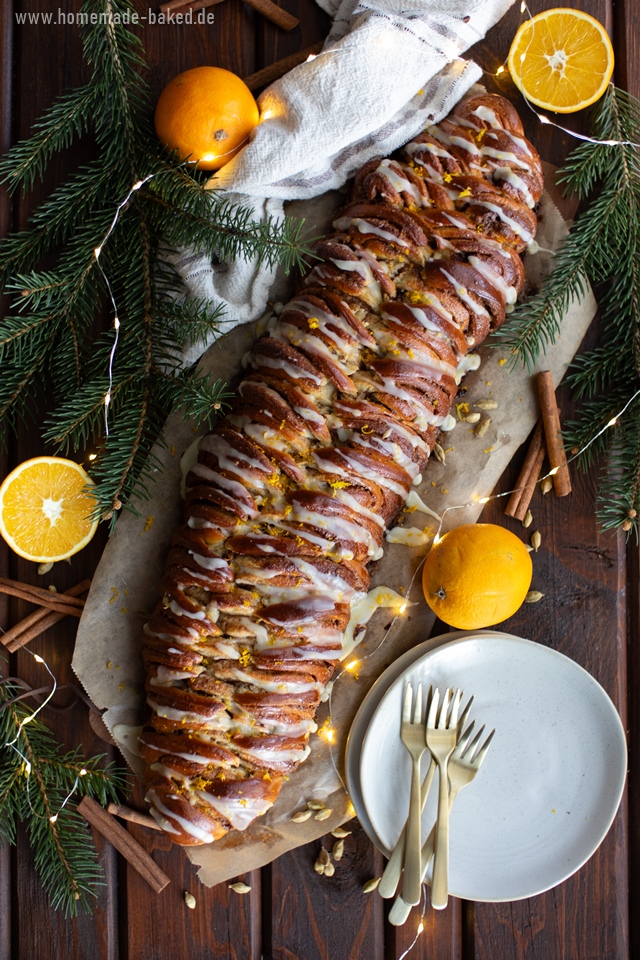 kanellängd: schwedisches zimtbrot mit orangenguss