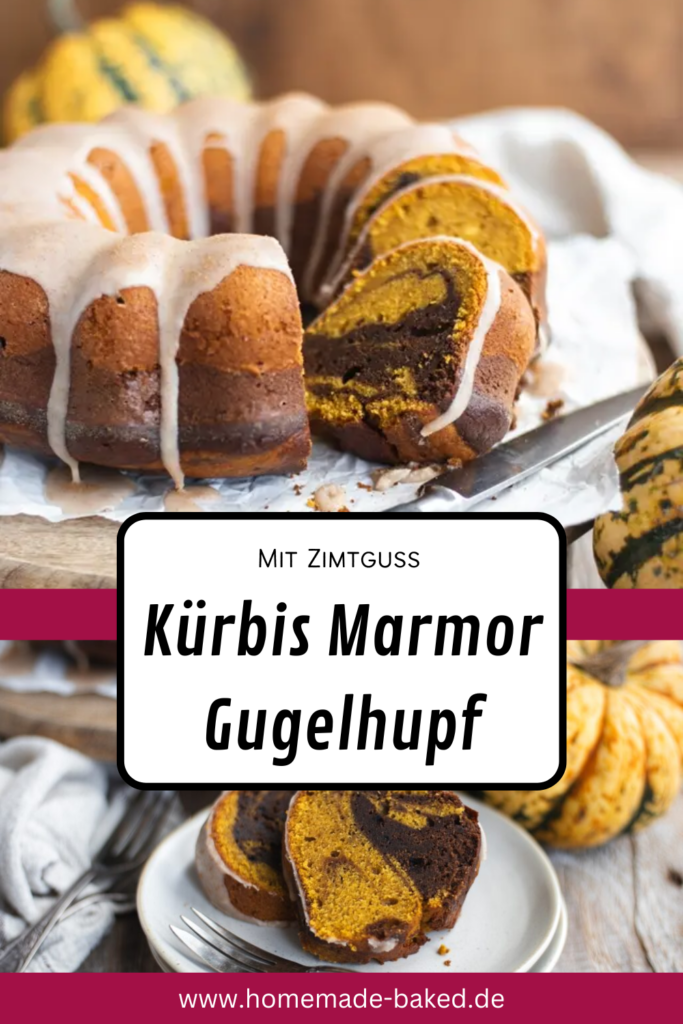 kürbis marmor gugelhupf mit zimtguss