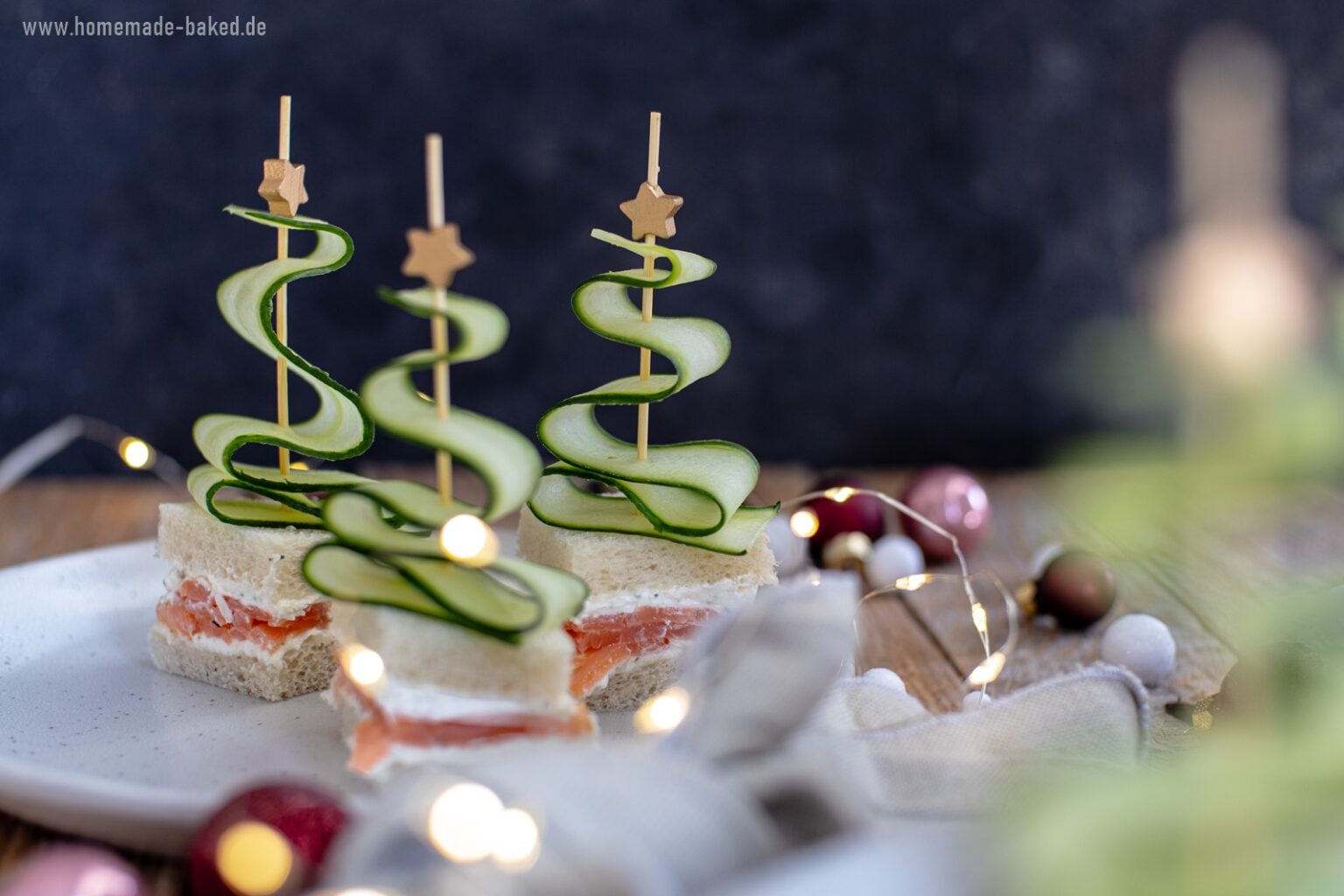 Schneller Tannenbaum-Snack aka Gurken-Lachs-Sandwiches als ...