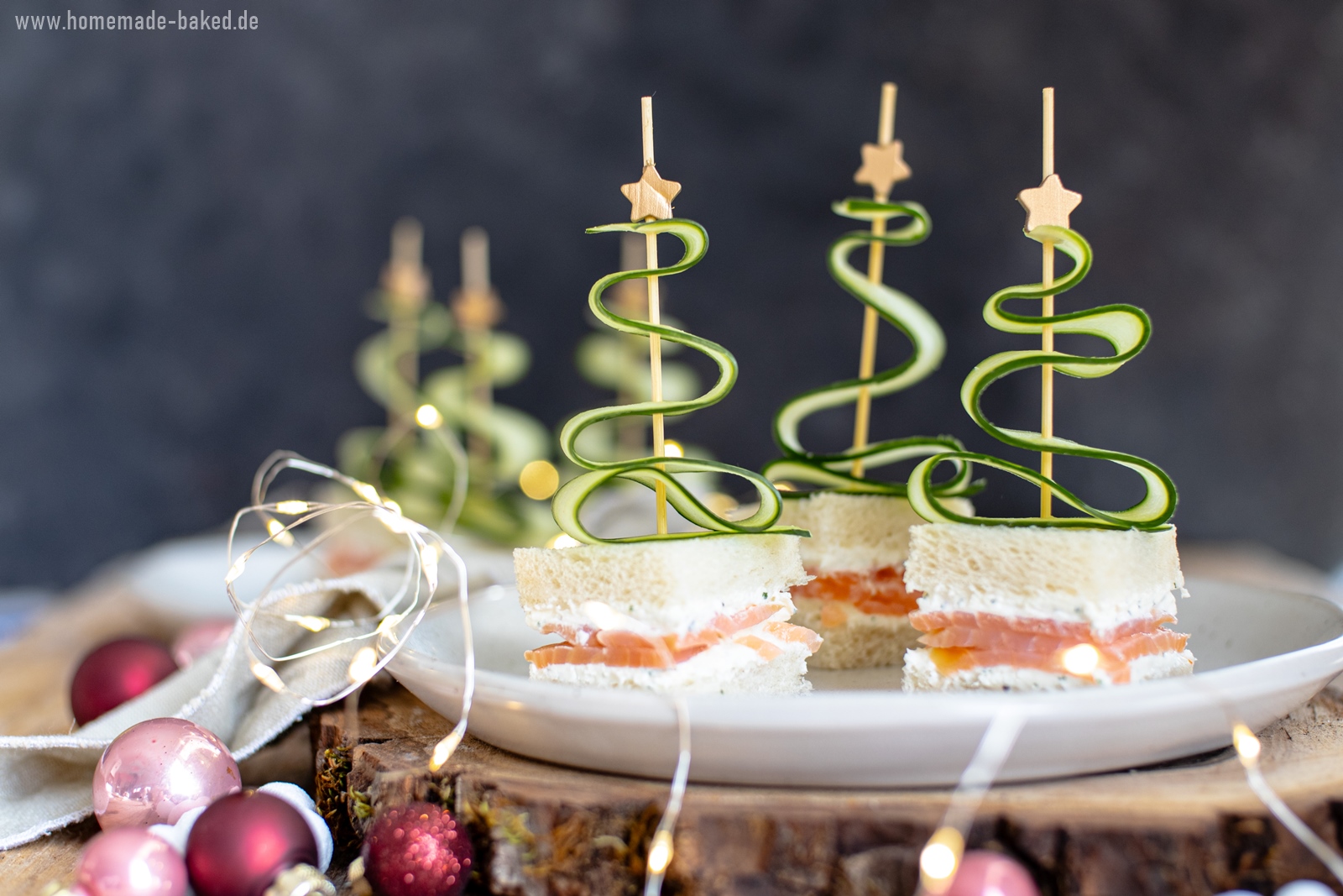 Schneller Tannenbaum-Snack aka Gurken-Lachs-Sandwiches als ...