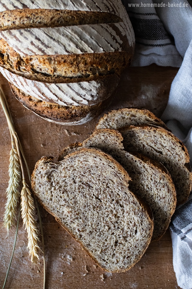 einfaches buttermilch-leinsamen-brot ohne sauerteig und mit wenig hefe gebacken