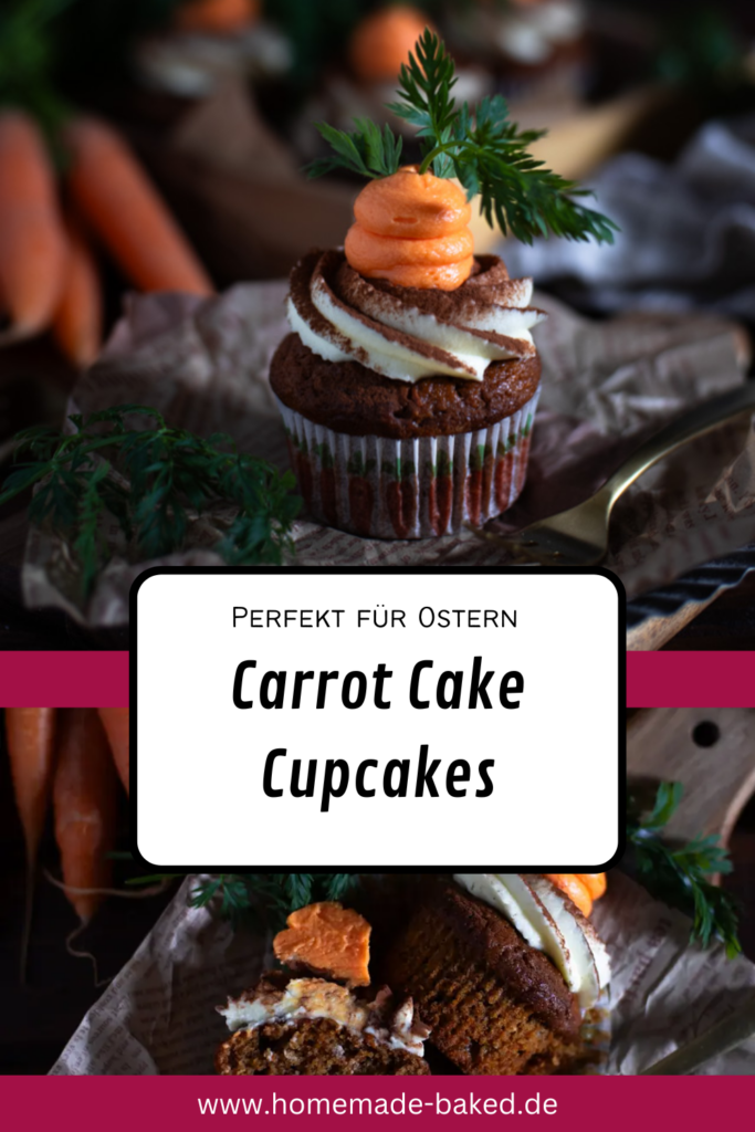 Saftige Carrot Cake Cupcakes mit Frischkäsefrosting - Das perfekte Ostergebäck!