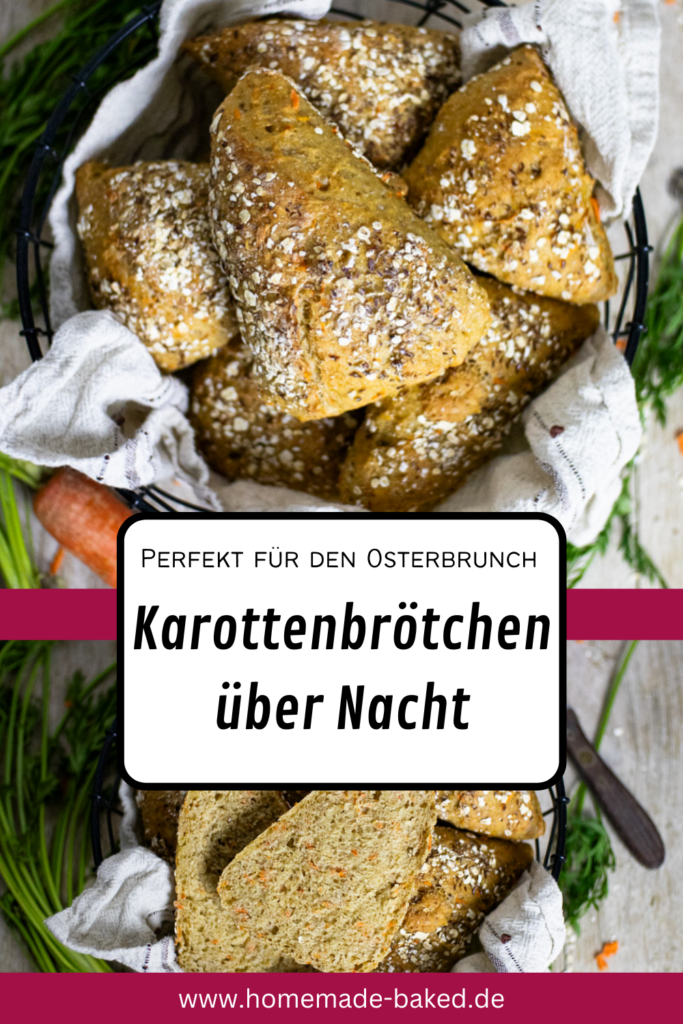 No Knead Hafer-Karottenbrötchen über Nacht - perfekt für den Osterbrunch