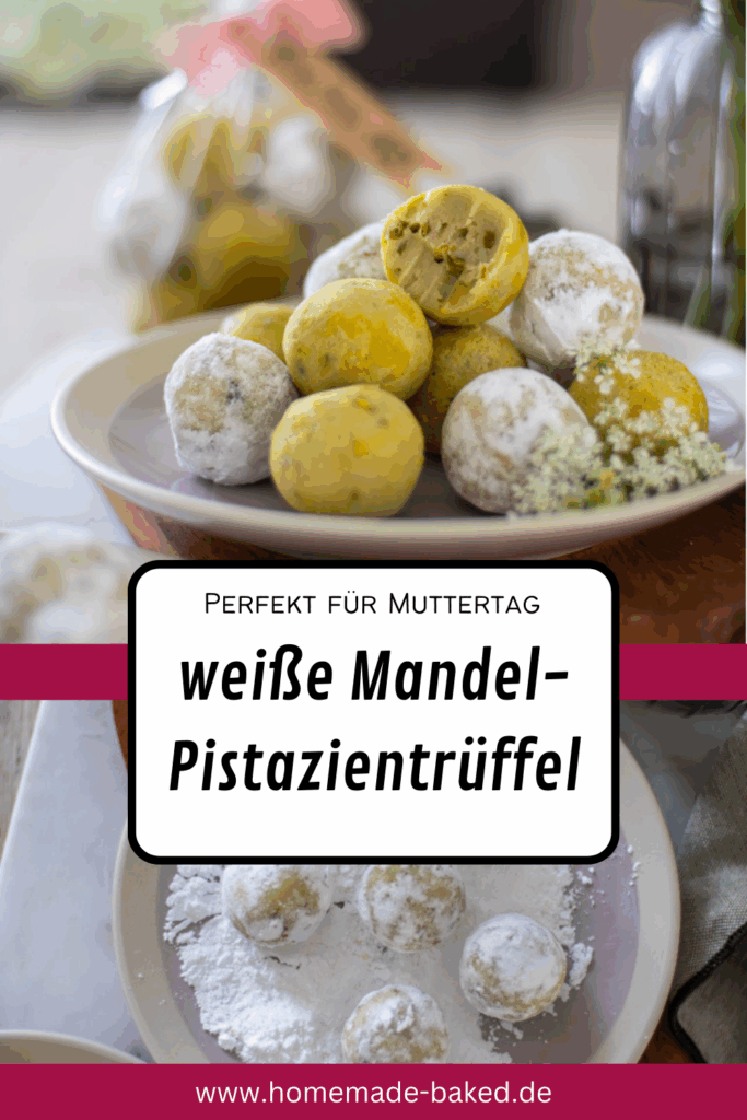 Weiße Mandel-Pistazientrüffel - Selbstgemachte Pralinen hübsch verpacken: 3 Ideen mit persönlicher Note