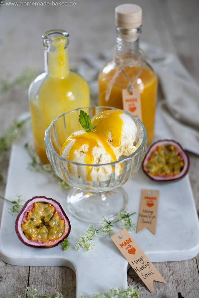Mango-Maracuja-Sauce & knackige Schoko-Glasur – Eis-Saucen einfach selber machen