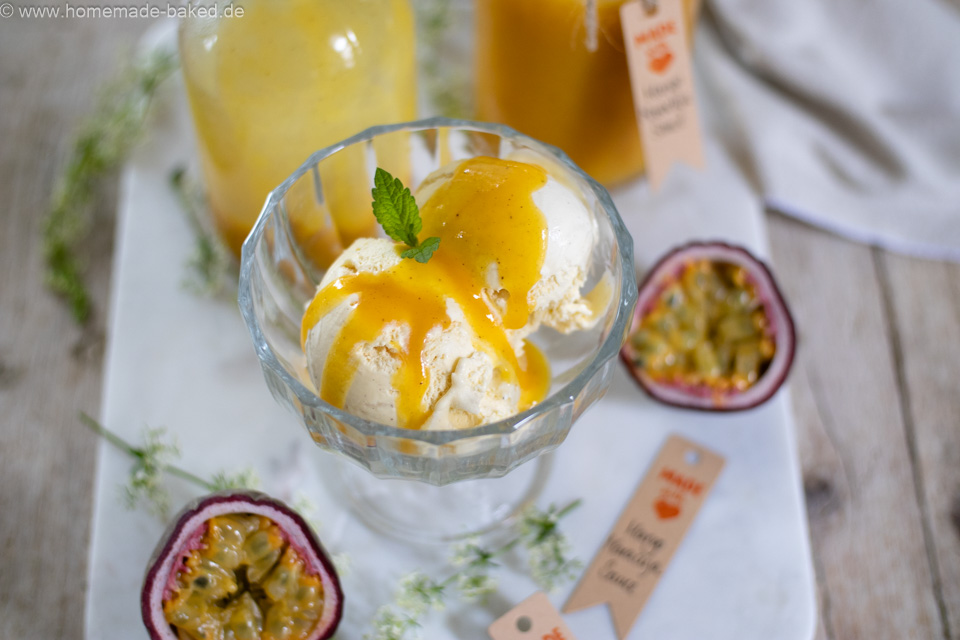 Mango-Maracuja-Sauce & knackige Schoko-Glasur – Eis-Saucen einfach selber machen